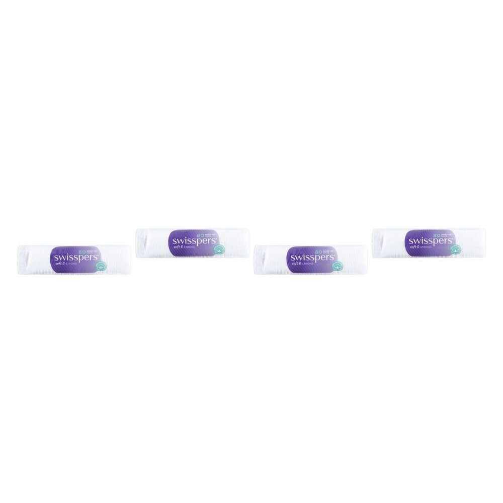 Swisspers Make-Up Pads 80 Pack Bundle of 4