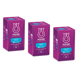 Poise Regular Liners 26 Pack x 6 Bundle of 3