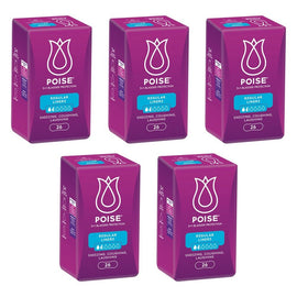 Poise Regular Liners 26 Pack x 6 Bundle of 5