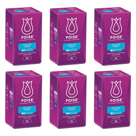 Poise Regular Liners 26 Pack x 6 Bundle of 6