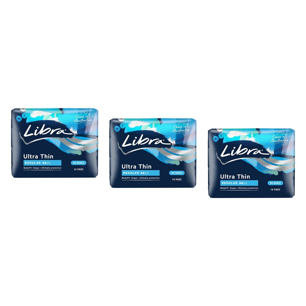 Libra Ultra Thin Regular Pads 14 Pack x 6 Bundle of 3
