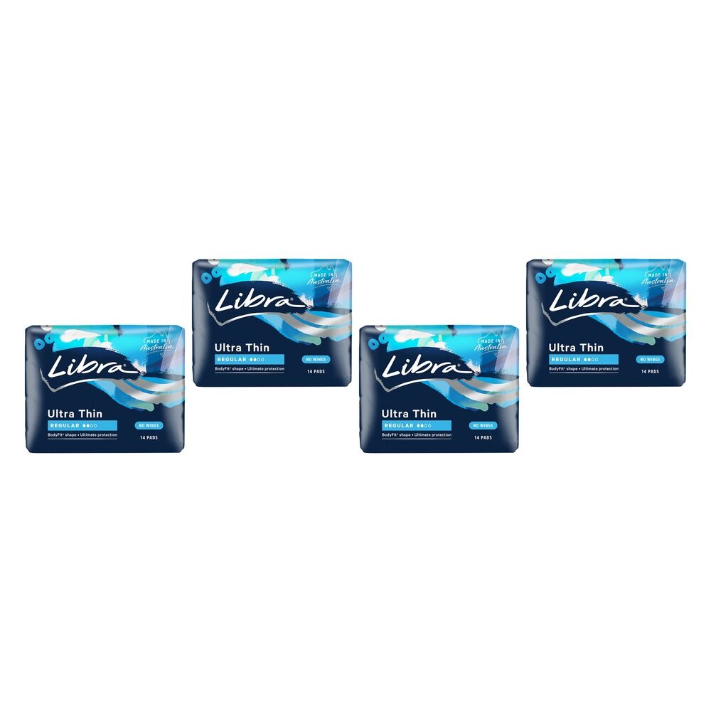 Libra Ultra Thin Regular Pads 14 Pack x 6 Bundle of 4