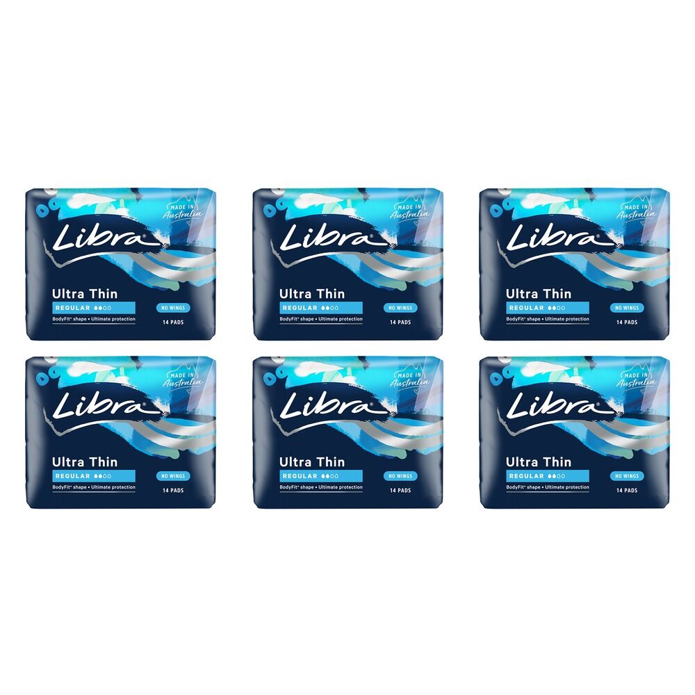 Libra Ultra Thin Regular Pads 14 Pack x 6 Bundle of 6