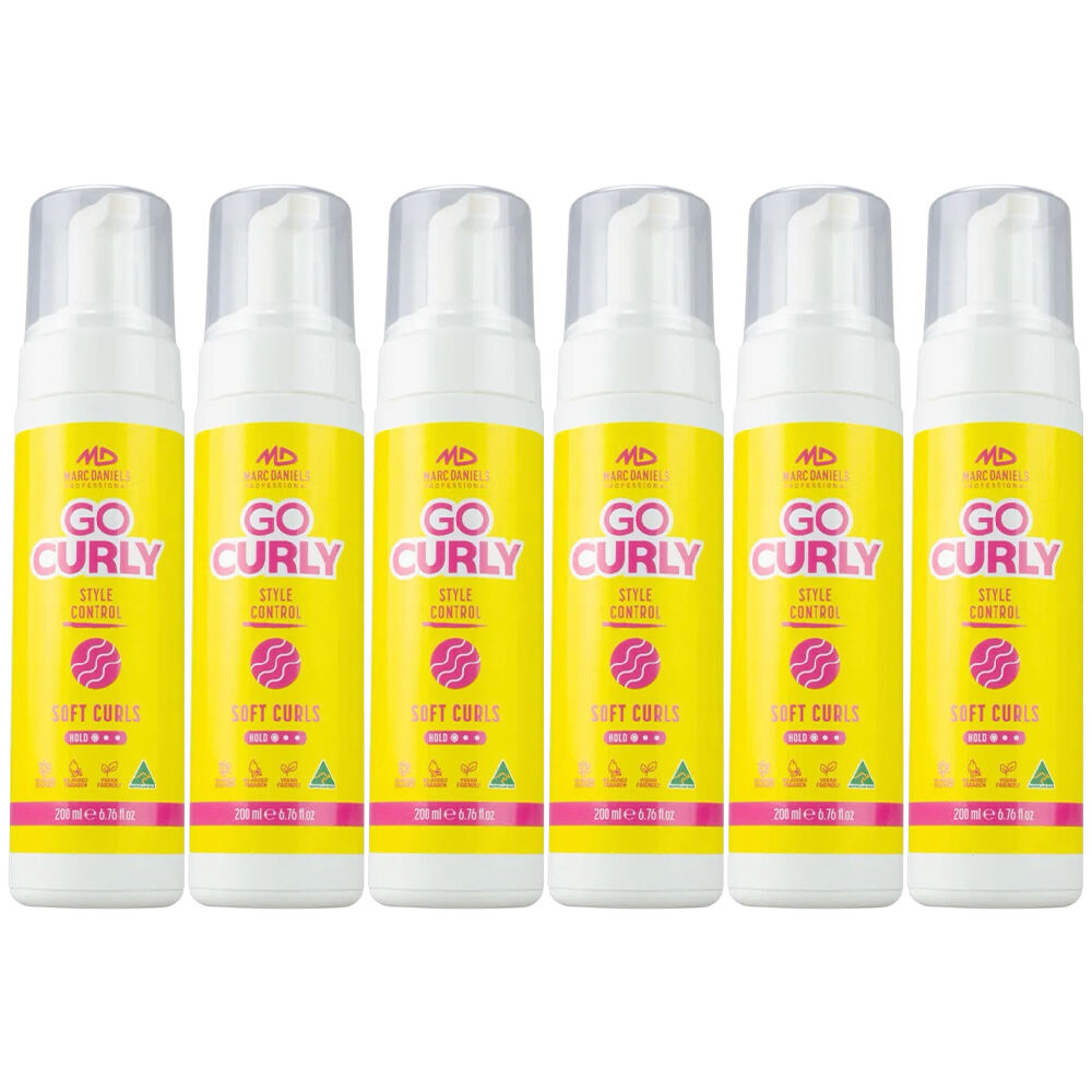 Marc Daniels Go Curly Soft Curl Mousse 200ml 6 Pack Frizz Control Styling
