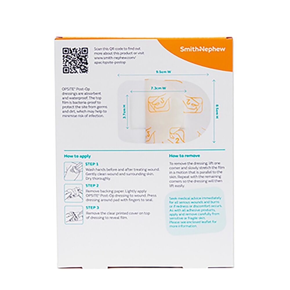 Opsite Post-Op Waterproof Dressing 9.5cm x 8.5cm 3 Pack
