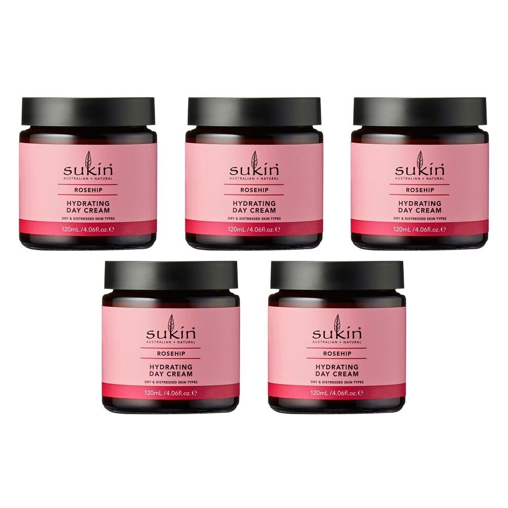 Sukin Rose Hip Oil Hydrating Day Cream 120mL Pack of 5