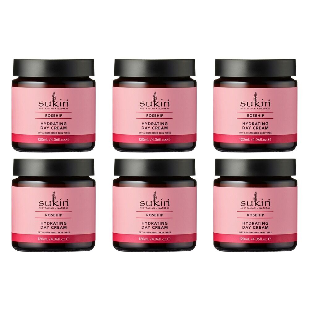 Sukin Rose Hip Oil Hydrating Day Cream 120mL Pack of 6
