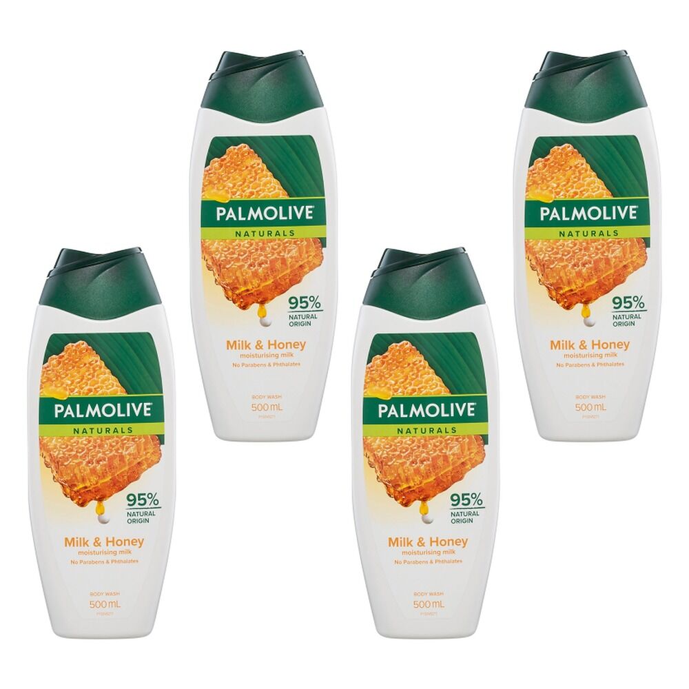 Palmolive Naturals Body Wash Milk & Honey 500mL Pack of 4