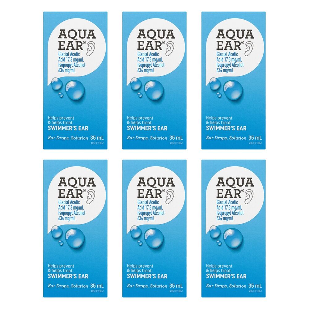 Aqua Ear Ear Drops Solution 35mL Pack of 6