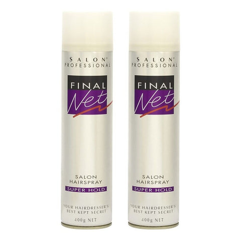 Final Net Salon Hairspray Super Hold 400g x 4 Bundle of 2