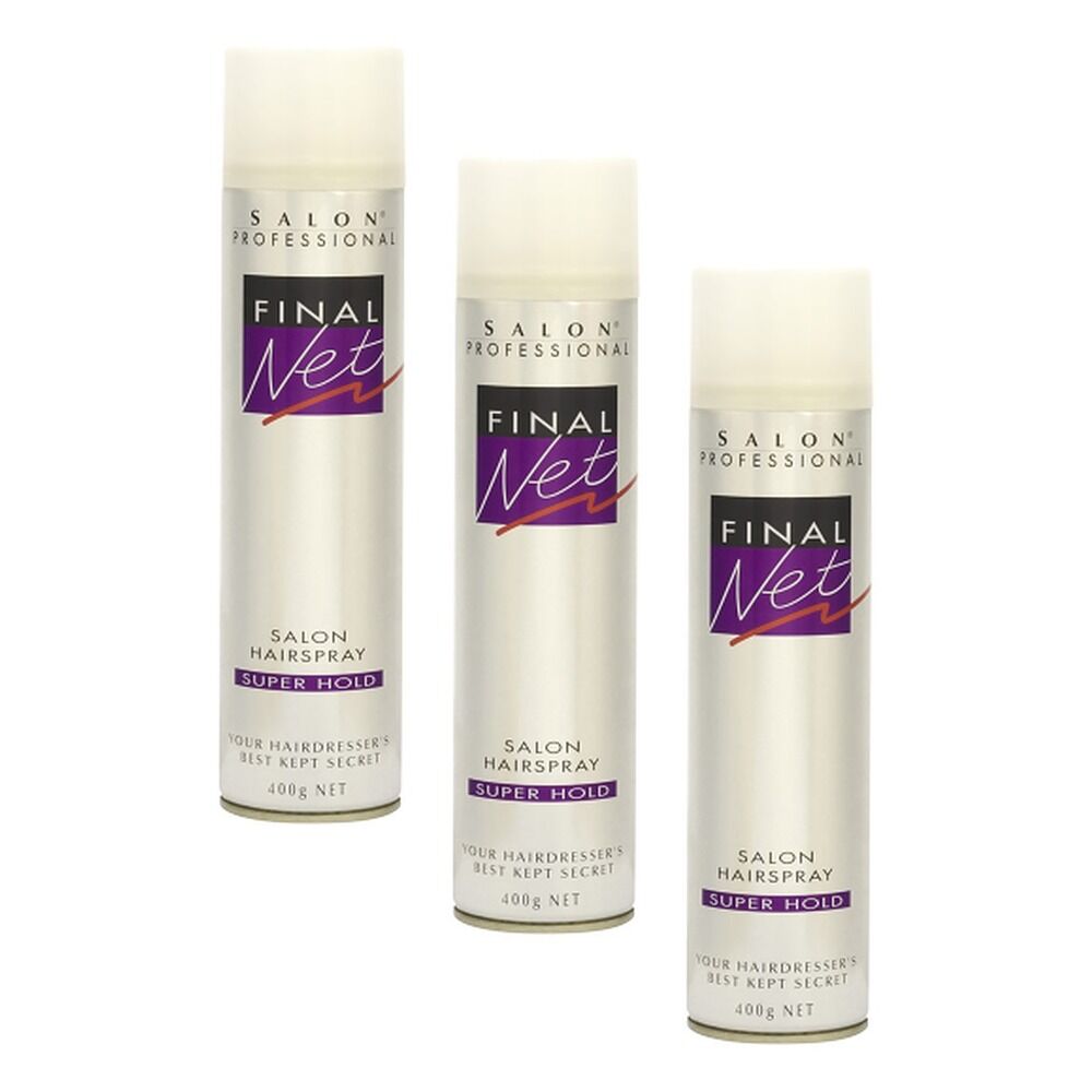 Final Net Salon Hairspray Super Hold 400g Pack of 3