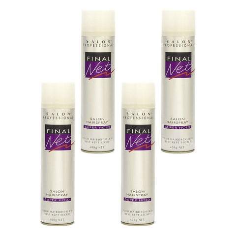 Final Net Salon Hairspray Super Hold 400g x 4 Bundle of 4