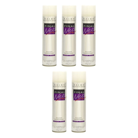 Final Net Salon Hairspray Super Hold 400g x 4 Bundle of 5