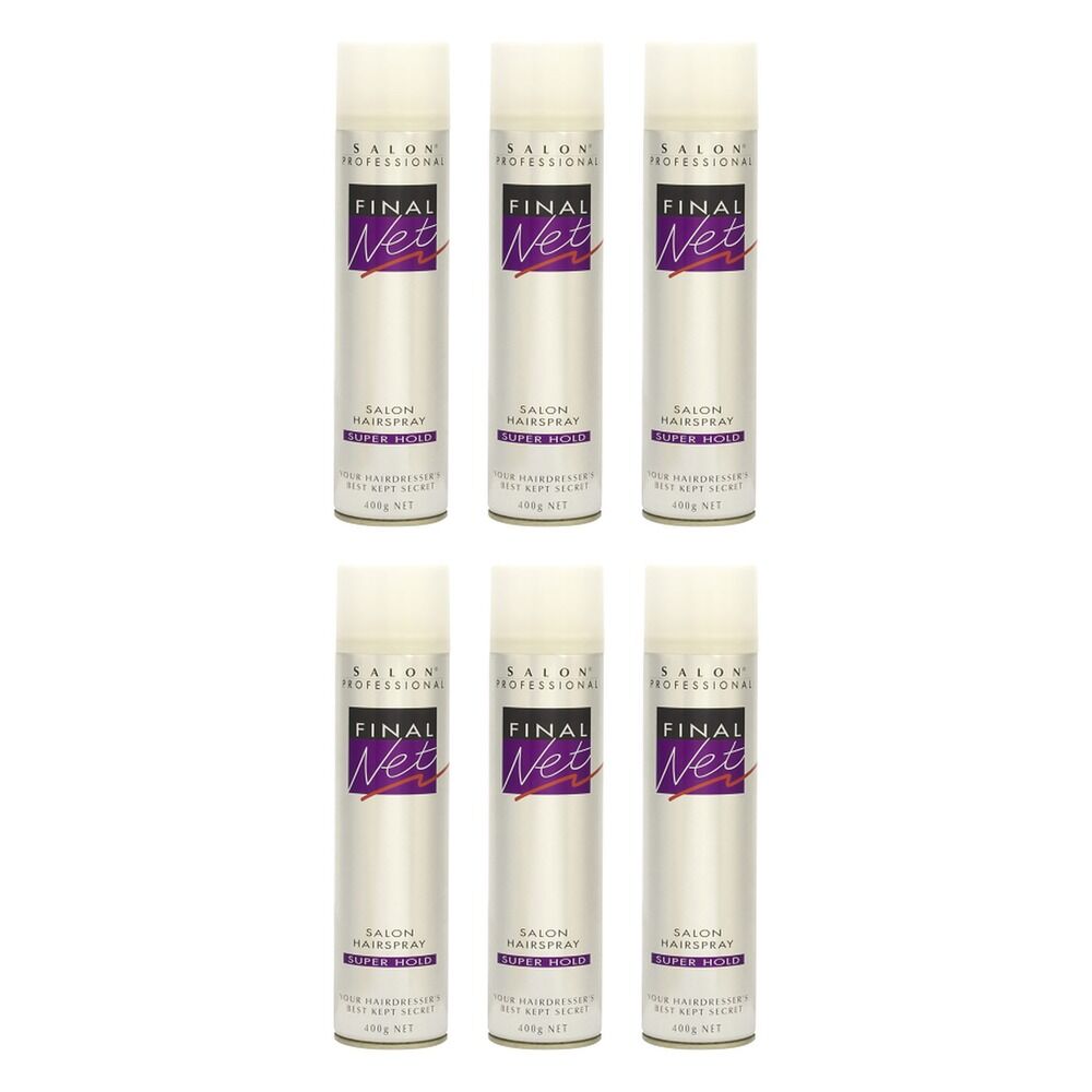 Final Net Salon Hairspray Super Hold 400g x 4 Bundle of 6