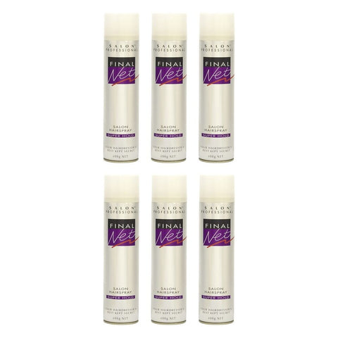 Final Net Salon Hairspray Super Hold 400g x 4 Bundle of 6