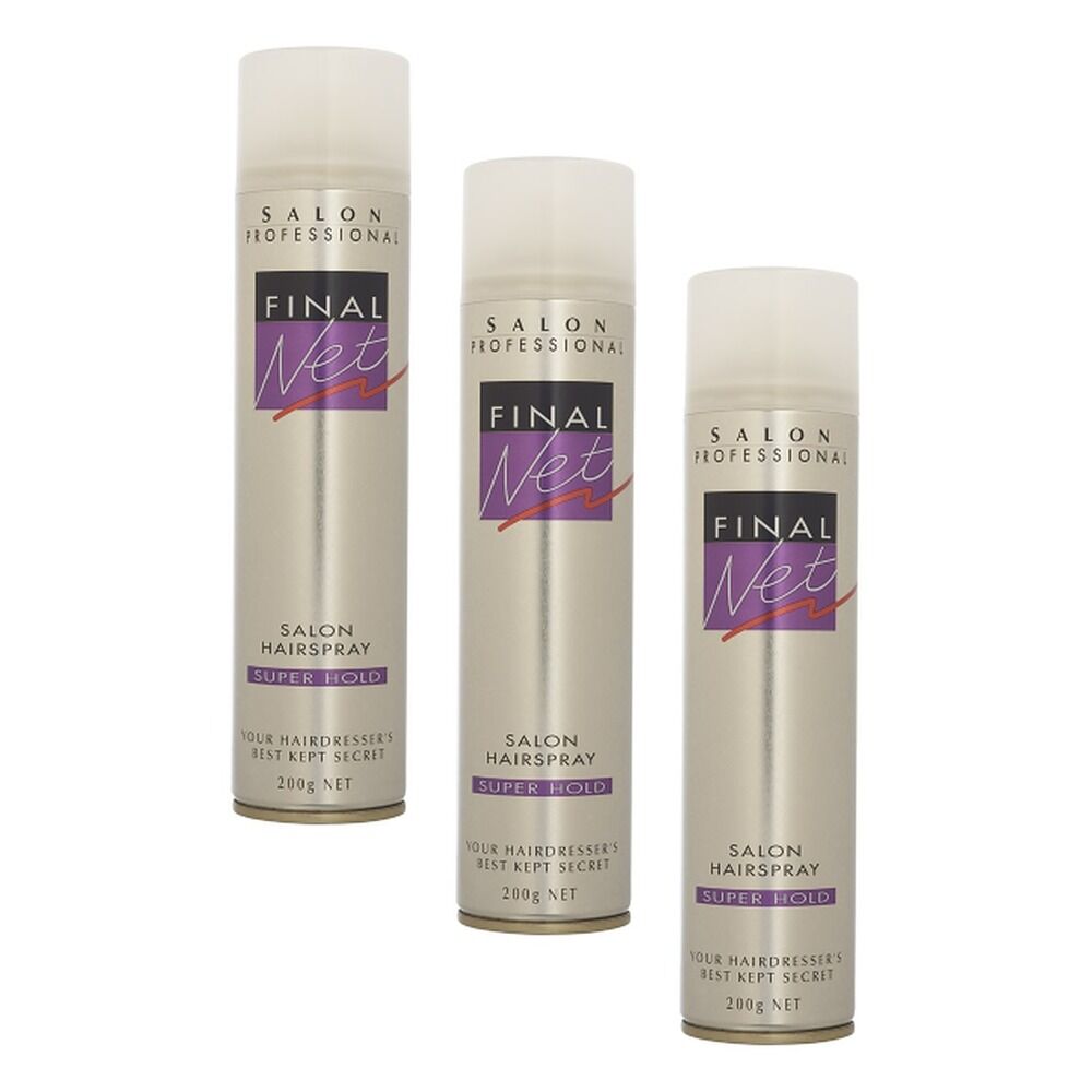 Final Net Salon Hairspray Super Hold 200mL x 6 Bundle of 3