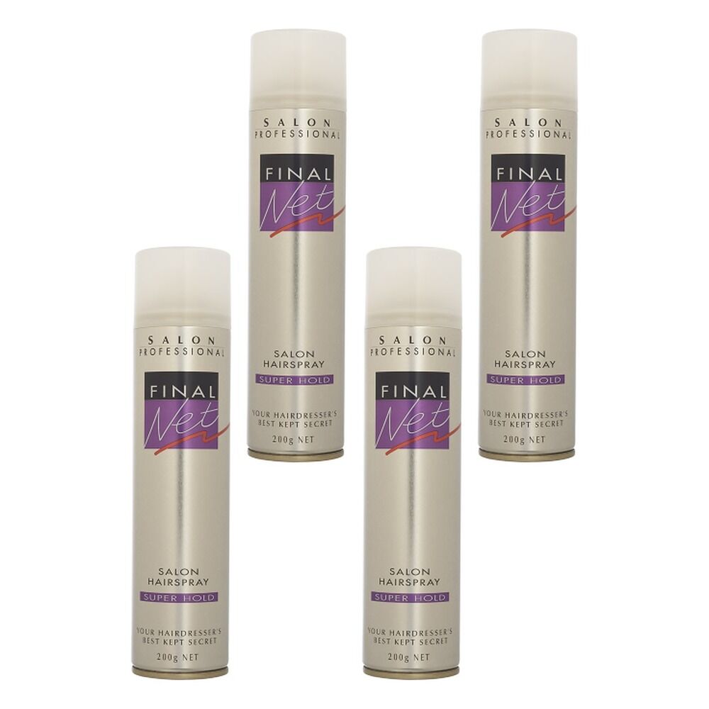 Final Net Salon Hairspray Super Hold 200mL x 6 Bundle of 4