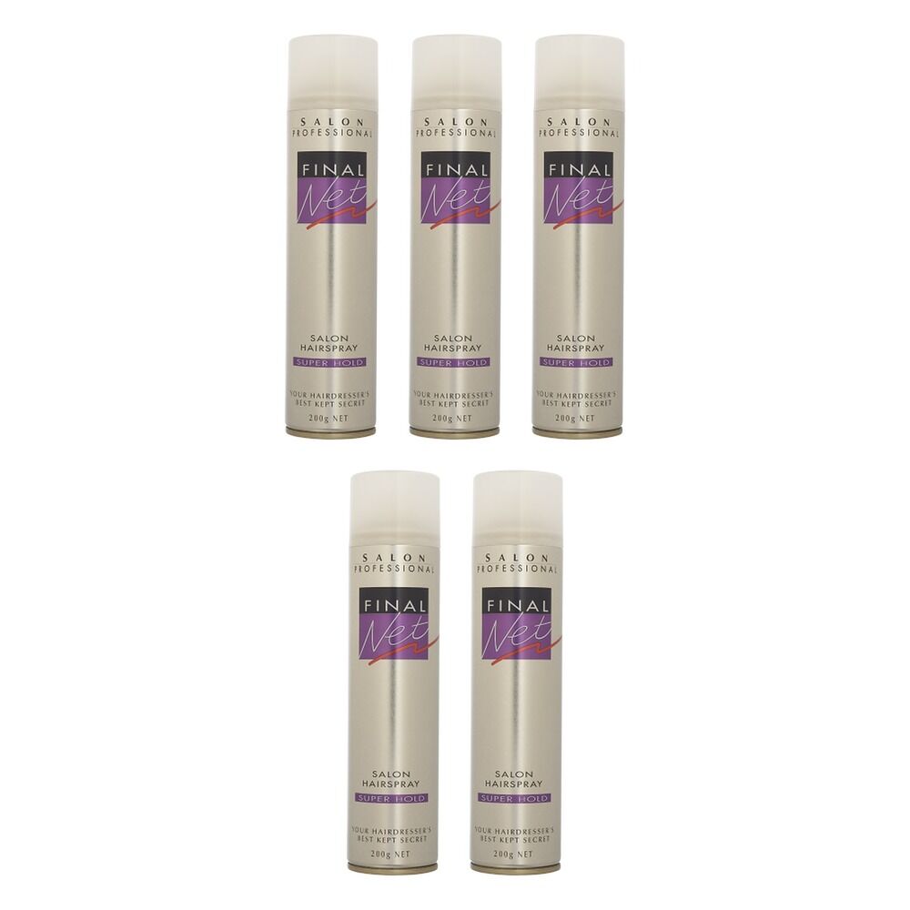 Final Net Salon Hairspray Super Hold 200mL Pack of 5