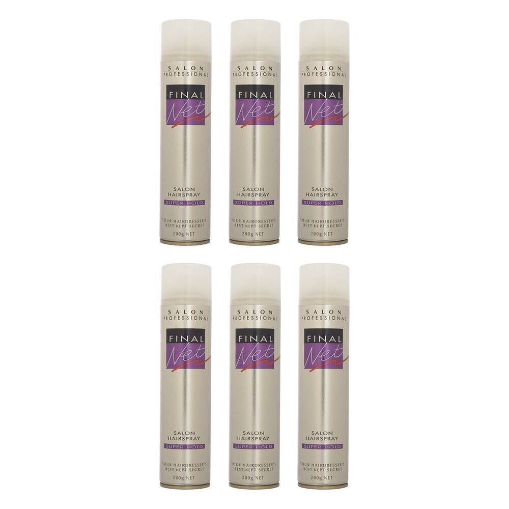 Final Net Salon Hairspray Super Hold 200mL Pack of 6