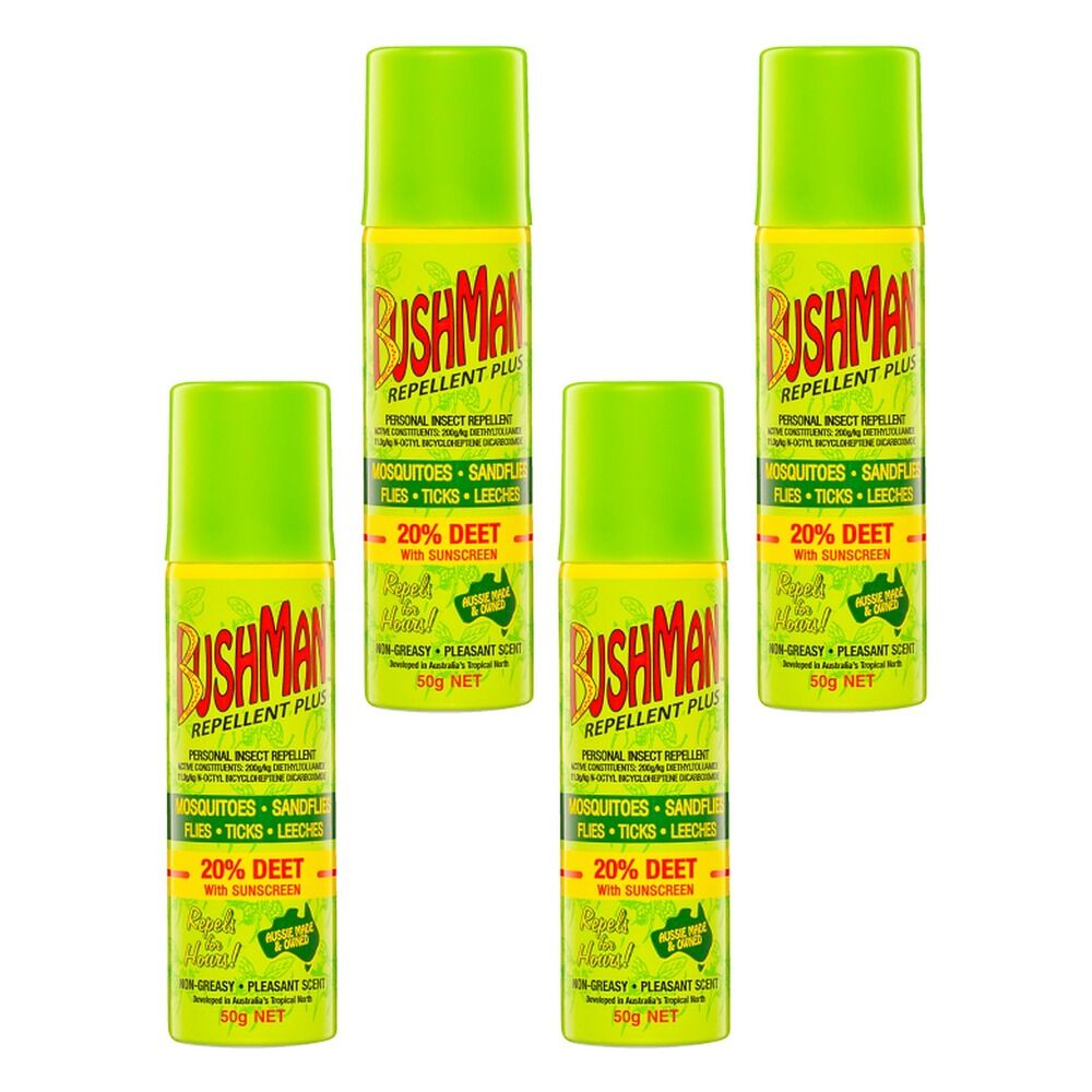 Bushman Repellent Plus 20% DEET with Sunscreen 50g Pack of 4