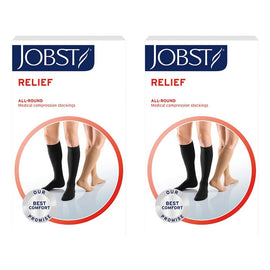 JOBST Relief Compression Stockings 20-30 mmHg Knee High Open Toe Large Pack of 2