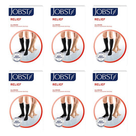 JOBST Relief Compression Stockings 20-30 mmHg Knee High Open Toe Large Pack of 6