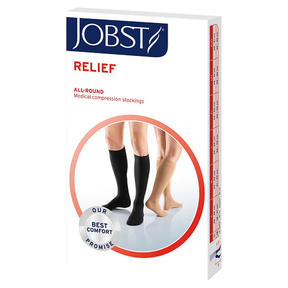 JOBST Relief Compression Stockings 20-30 mmHg Knee High Open Toe Large