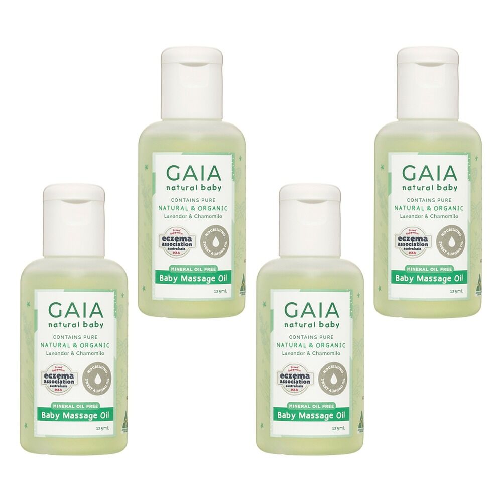 GAIA Natural Baby Massage Oil 125mL Pack of 4