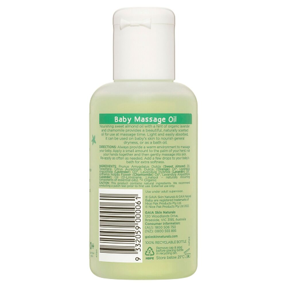 GAIA Natural Baby Massage Oil 125mL