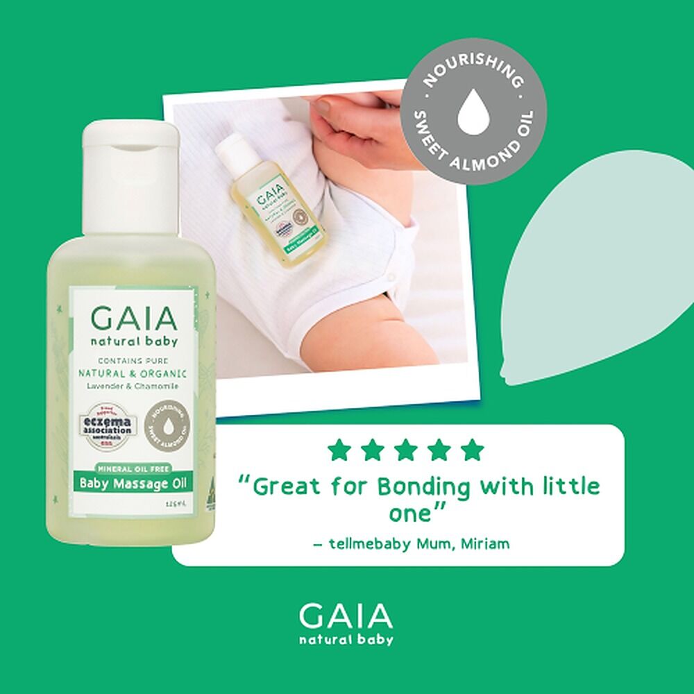 GAIA Natural Baby Massage Oil 125mL