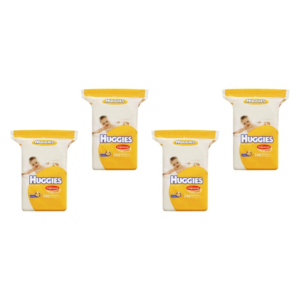 Huggies Thick Baby Wipes Coconut Oil, 3-in-1 Clean, 240 Pack x 2 Bundle of 4