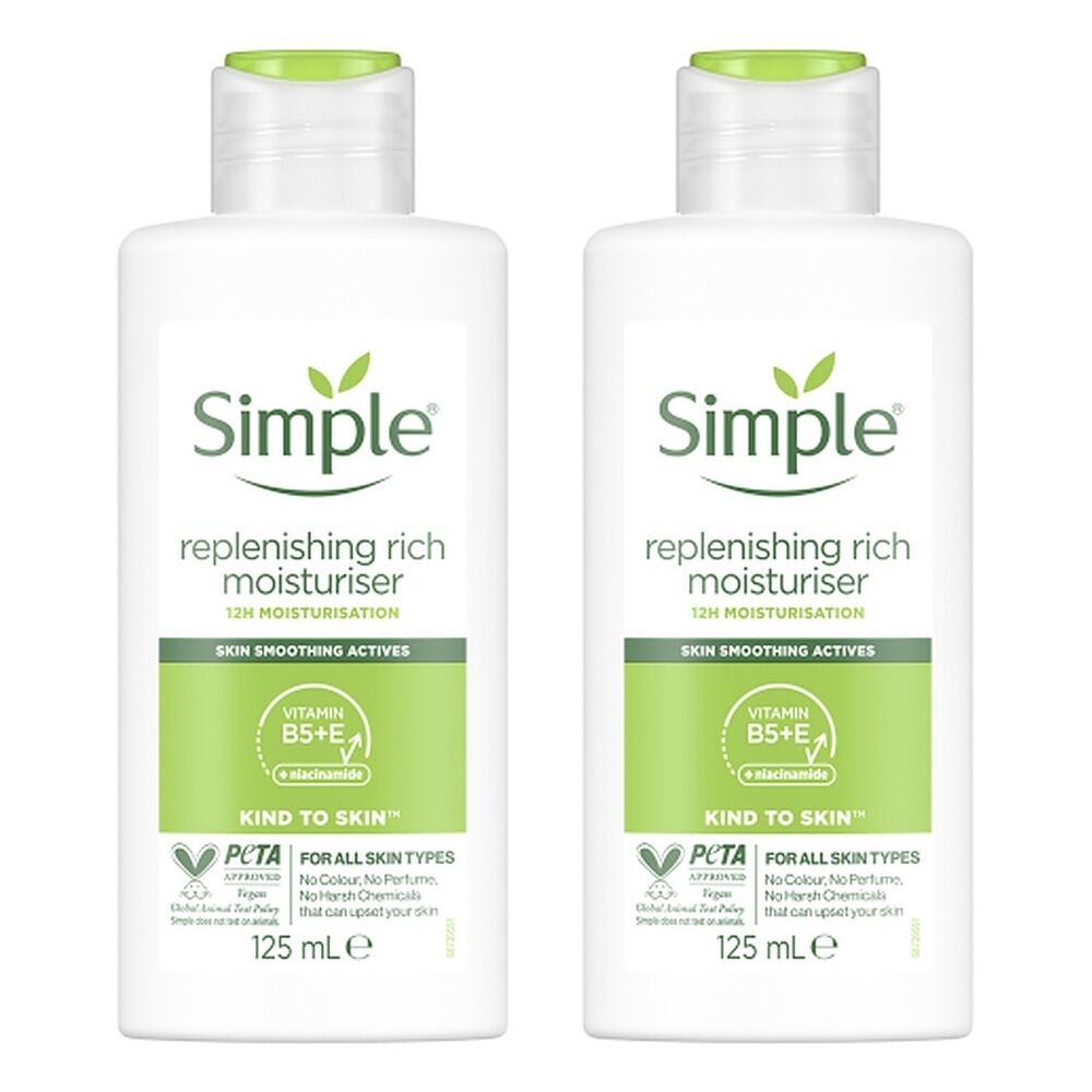 Simple Replenishing Rich Moisturiser 125mL Pack of 2