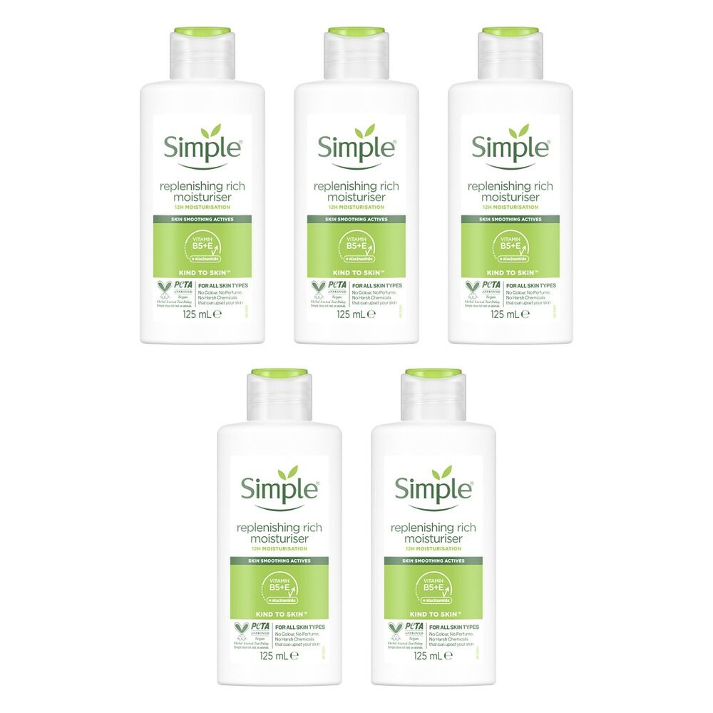 Simple Replenishing Rich Moisturiser 125mL Pack of 5