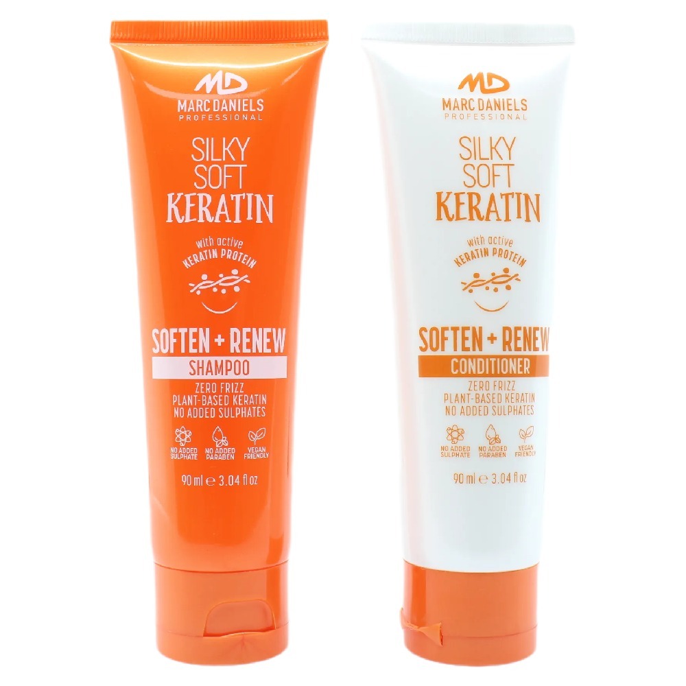 Marc Daniels Silky Soft Keratin Soft Renew Shampoo & Conditioner Travel Set 90ml
