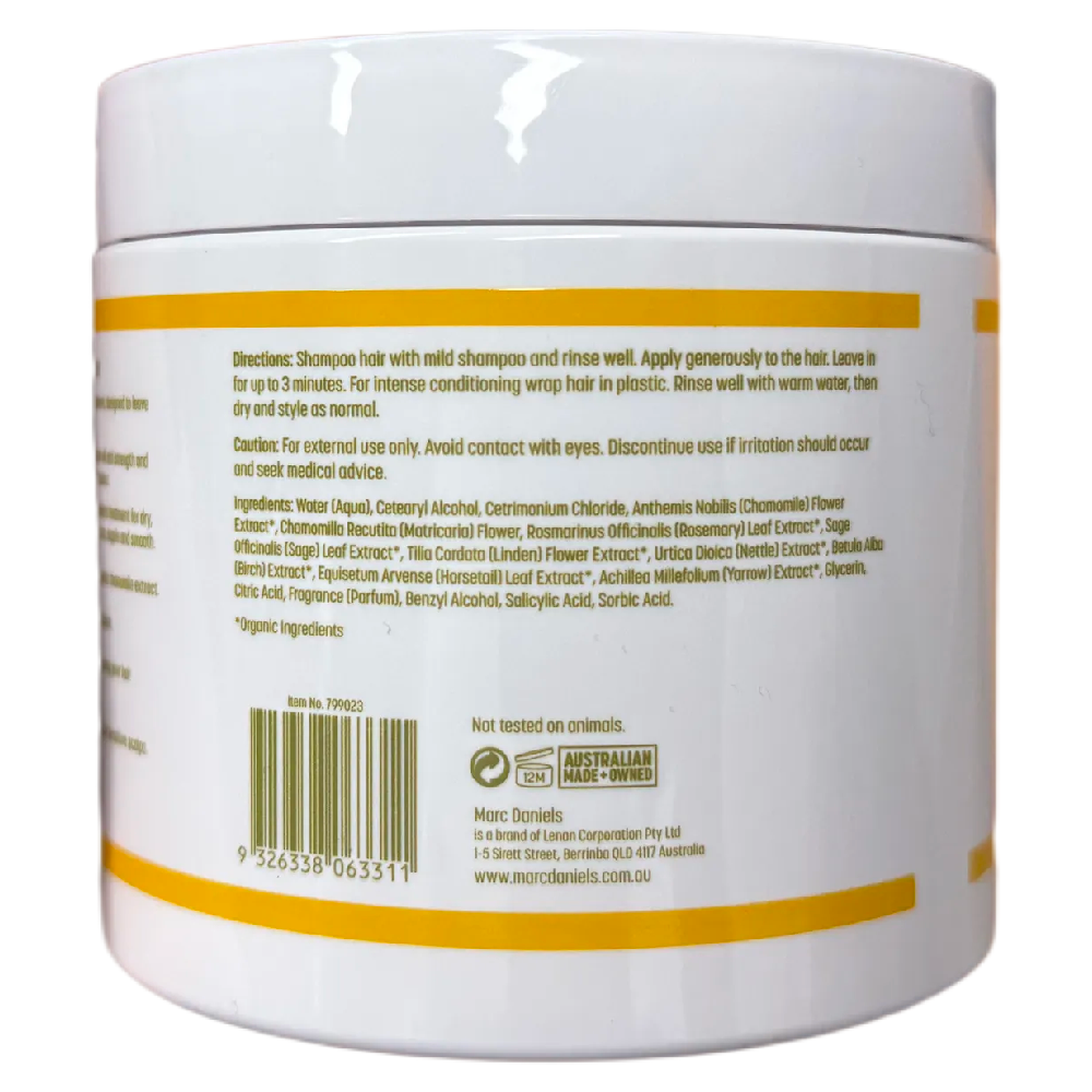 Marc Daniels Intense Chamomile Organic Vegan Friendly Hair Conditioner 400g