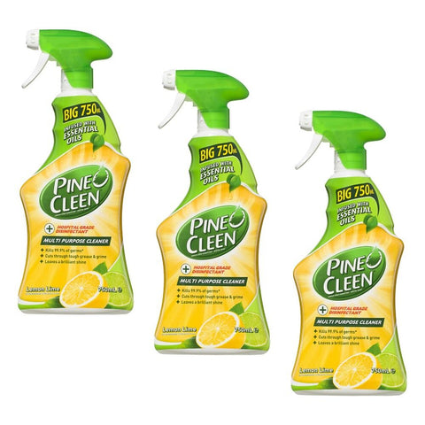 Pine O Cleen Multi Purpose Disinfectant Spray Lemon & Lime 750mL x 6 Bundle of 3