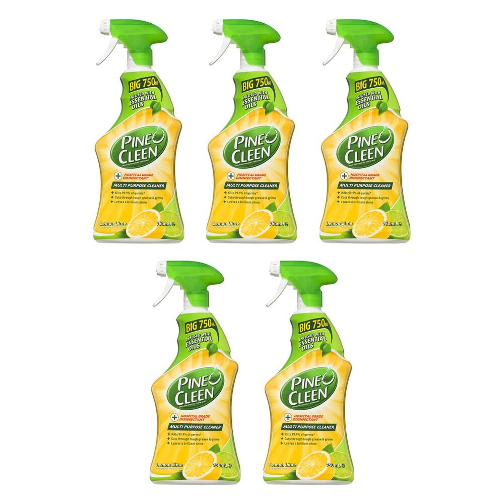 Pine O Cleen Multi Purpose Disinfectant Spray Lemon & Lime 750mL x 6 Bundle of 5