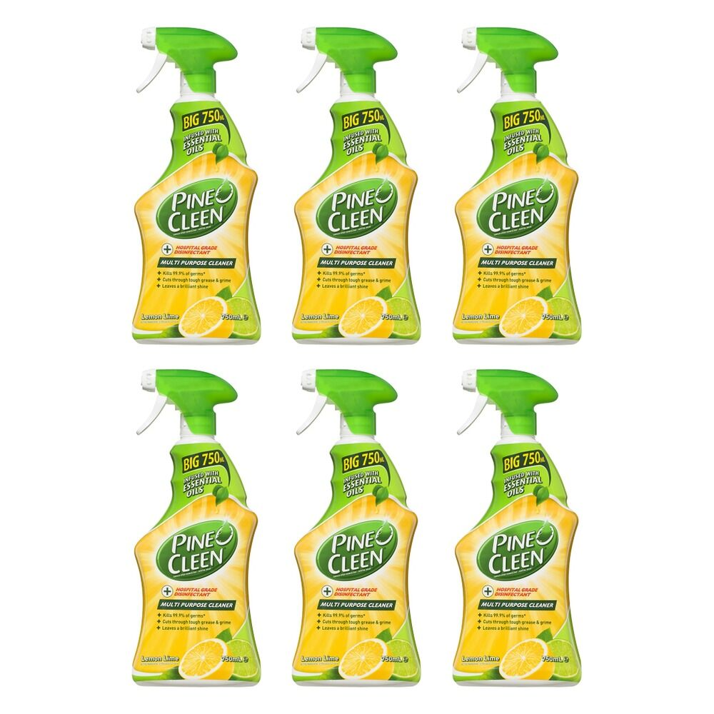 Pine O Cleen Multi Purpose Disinfectant Spray Lemon & Lime 750mL x 6 Bundle of 6
