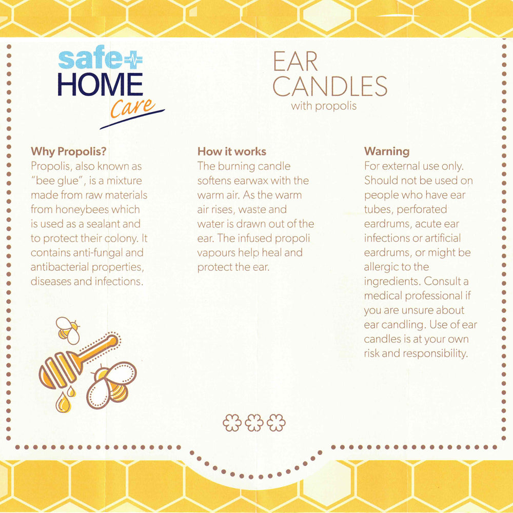 Safe Home Care Cone Bees Wax Ear Candles with Propolis