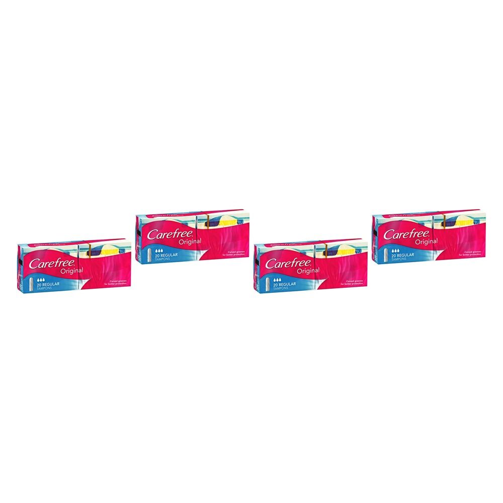 Carefree Regular Tampons 16 Pack x 12 Bundle of 4