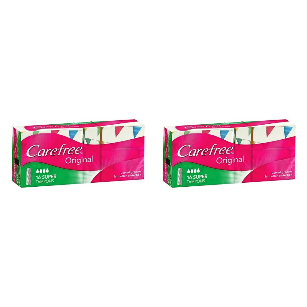 Carefree Tampons Super 16 Pack x 12 Bundle of 2