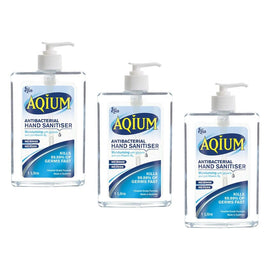 Ego Aqium Antibacterial Hand Sanitiser Gel 1L Pack of 3