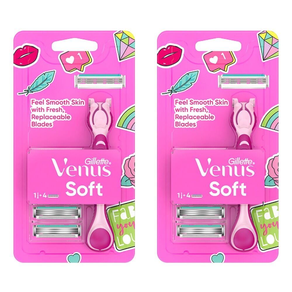 Gillette Simply Venus Razor Handle & 4 Blade Refills Pack of 2