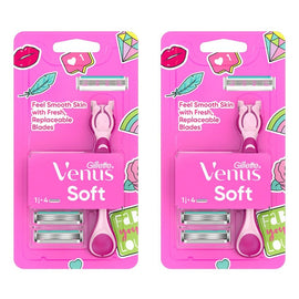 Gillette Simply Venus Razor Handle & 4 Blade Refills Pack of 2
