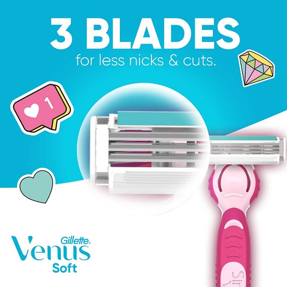Gillette Simply Venus Razor Handle & 4 Blade Refills
