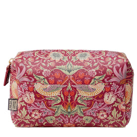 William Morris Strawberry Thief Red Toiletry & Makeup Bag 22x11x12cm