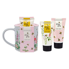 Heathcote & Ivory Busy Bees Mug Gift Set with 2 Vegan Honey Hand Creams