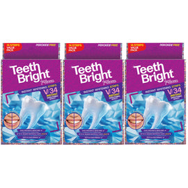7TH Heaven Teeth Bright Peroxide Free Whitening Strips 14 Treatments Pack Of 3