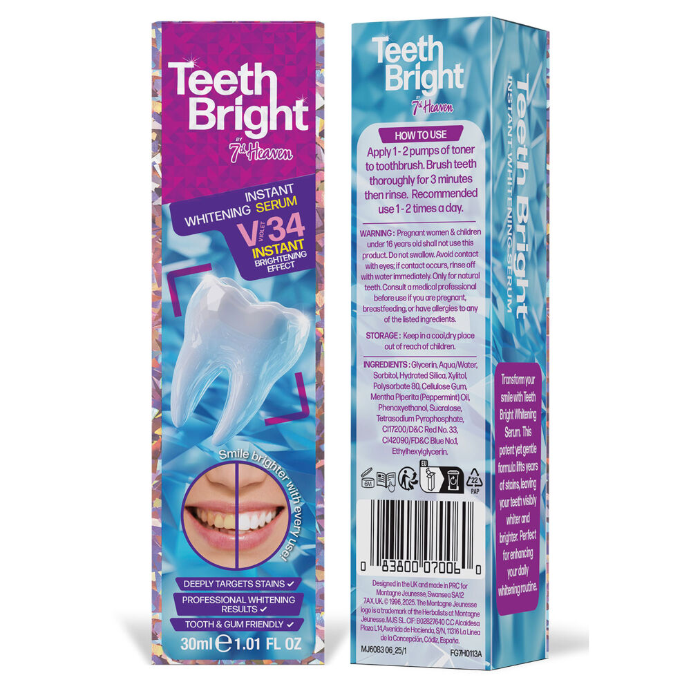 7TH Heaven Teeth Bright Instant Whitening Serum 30 ML Gentle Stain Remover