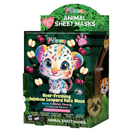 7th Heaven Rainbow Leopard Face Mask Apple Cherry Display of 12